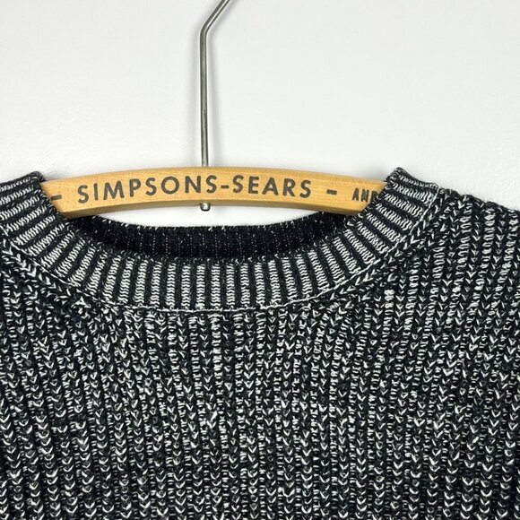 H&M Loose Fit Knit Sweater Black Melange Fall Size Small - Picture 2 of 6